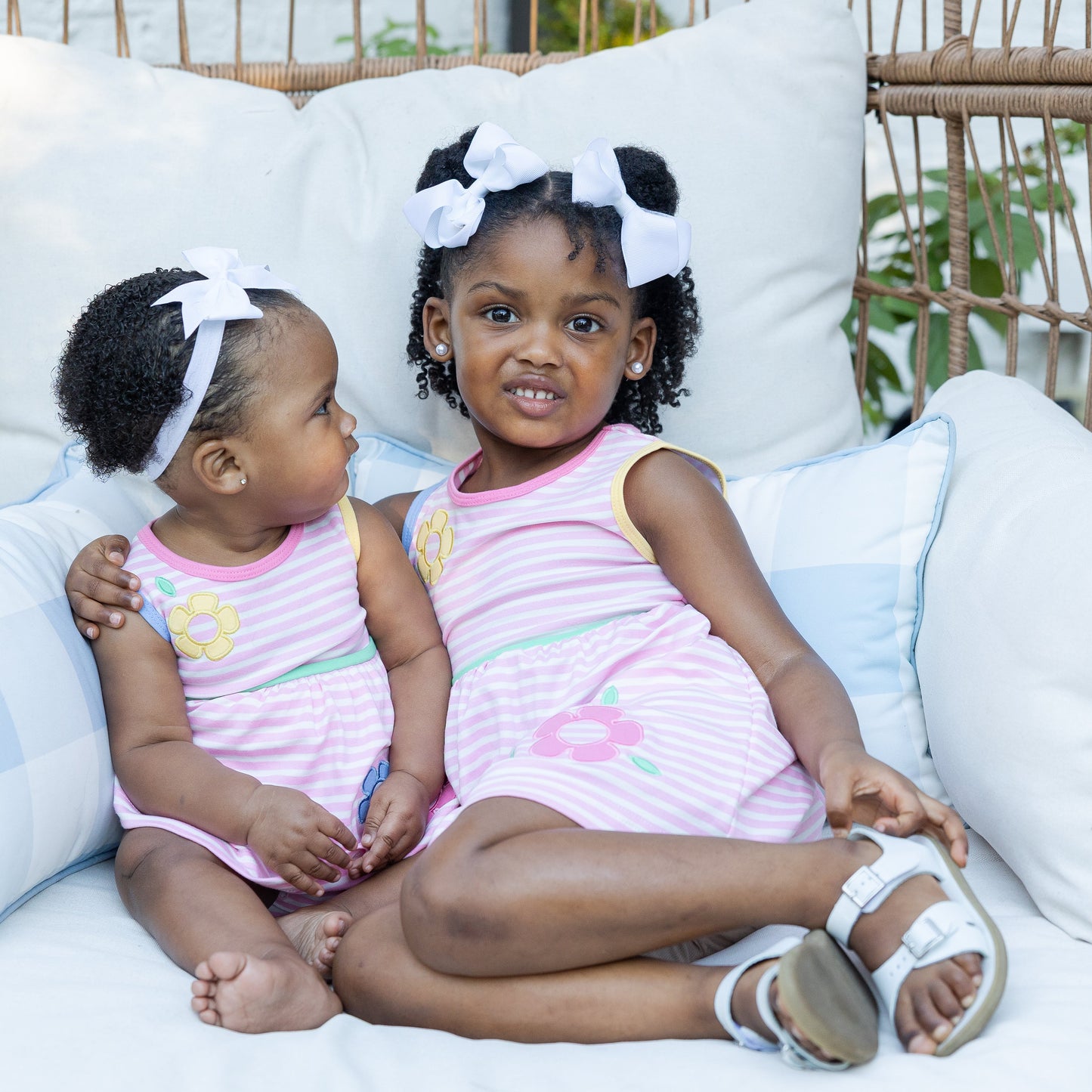 Florence Eiseman Stripe Knit With Flowers