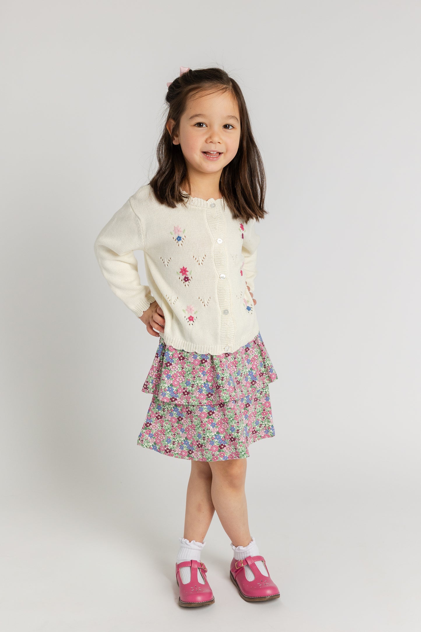 Florence Eiseman Sweater With Hand Embroidered Flowers