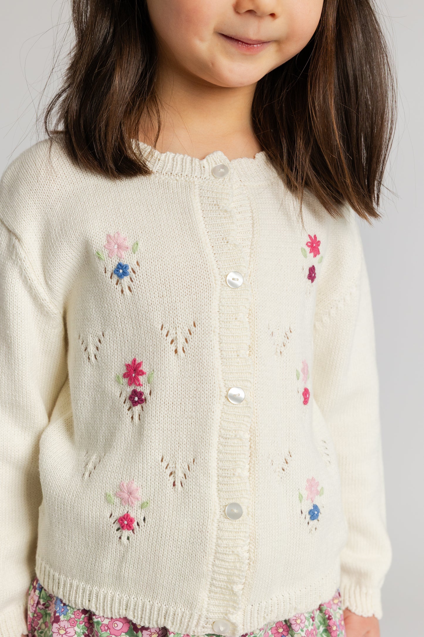 Florence Eiseman Sweater With Hand Embroidered Flowers