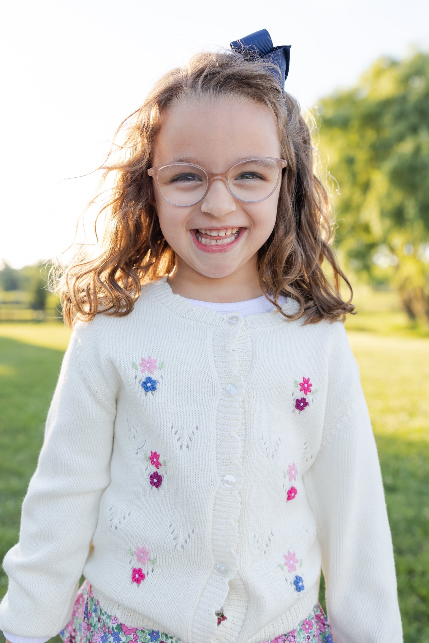 Florence Eiseman Sweater With Hand Embroidered Flowers
