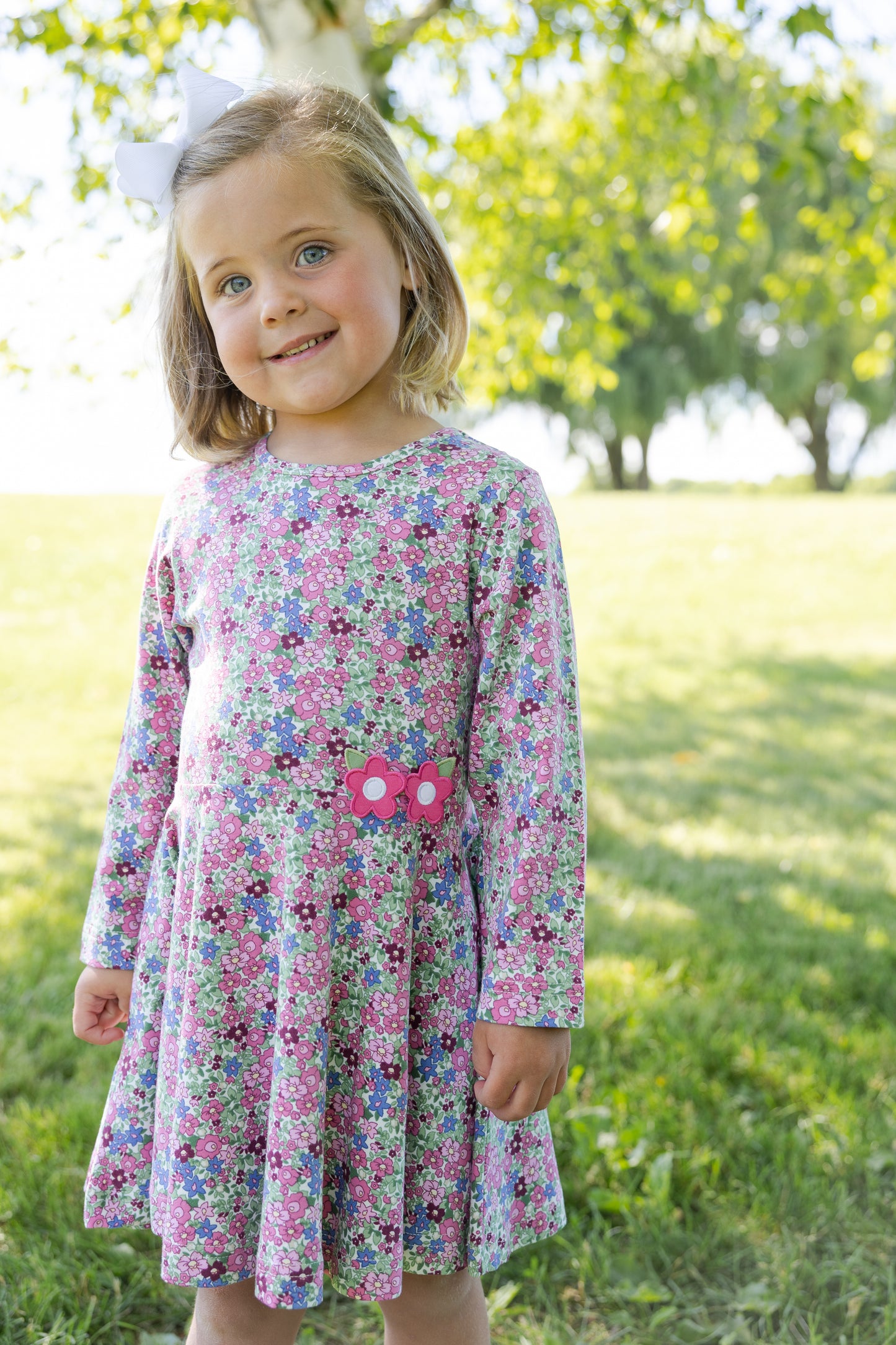 Florence Eiseman Floral Knit Dress With Flowers