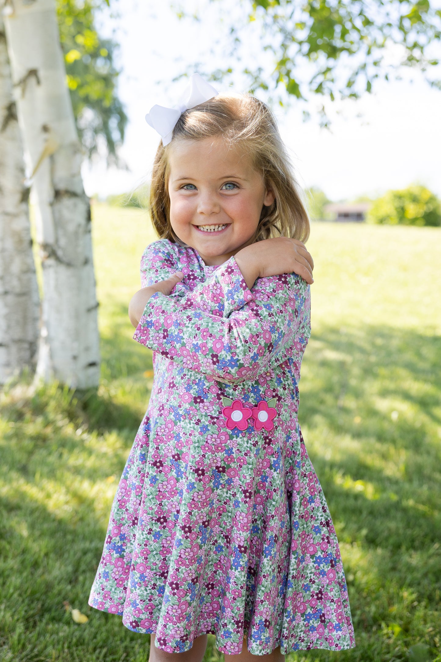 Florence Eiseman Floral Knit Dress With Flowers