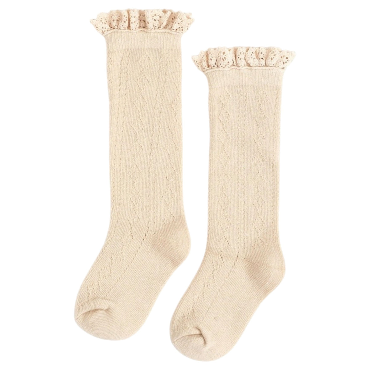 Little Stocking Co. Fancy Lace Top Knee-High Socks