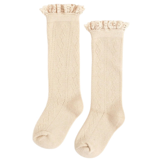 Little Stocking Co. Fancy Lace Top Knee-High Socks