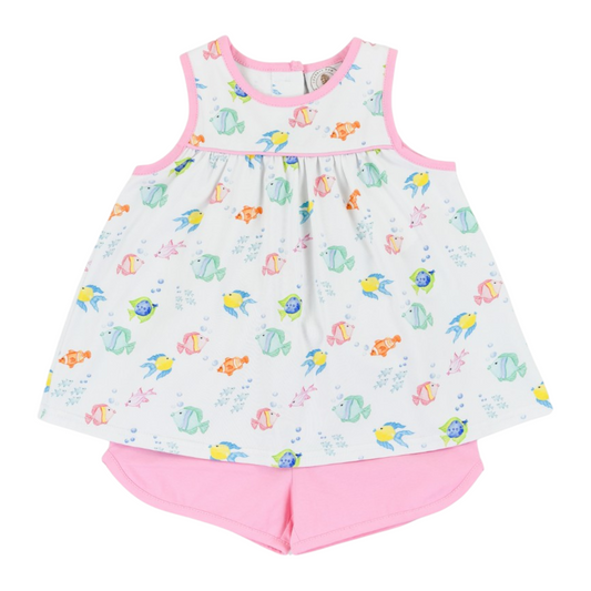 Cypress Row Fish Frenzy Girls Short Set