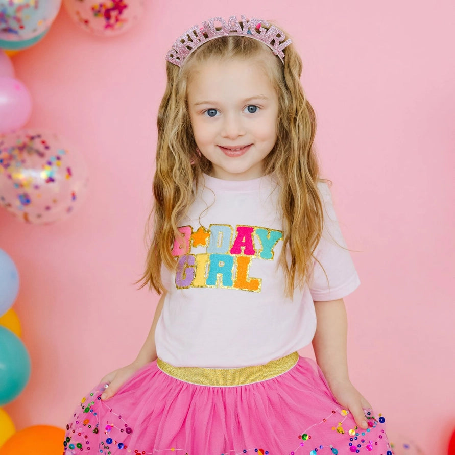 Sweet Wink Birthday Girl Patch T-Shirt