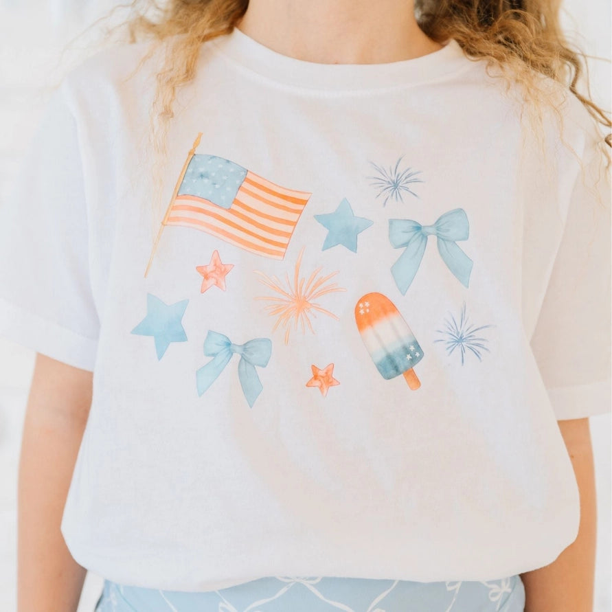 Sweet Wink Patriotic Watercolor T-Shirt