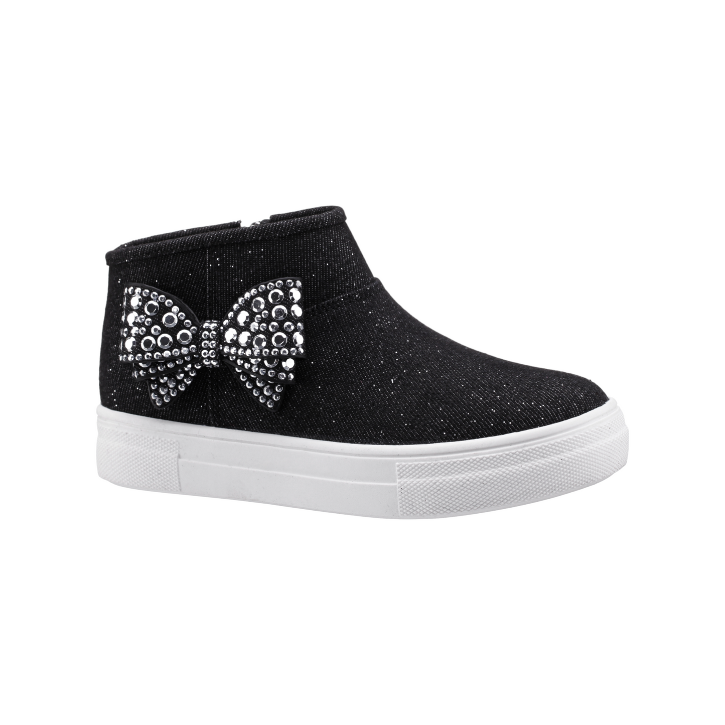 Nina Gwenny Glitter High Top Zip Sneaker- Little Kids