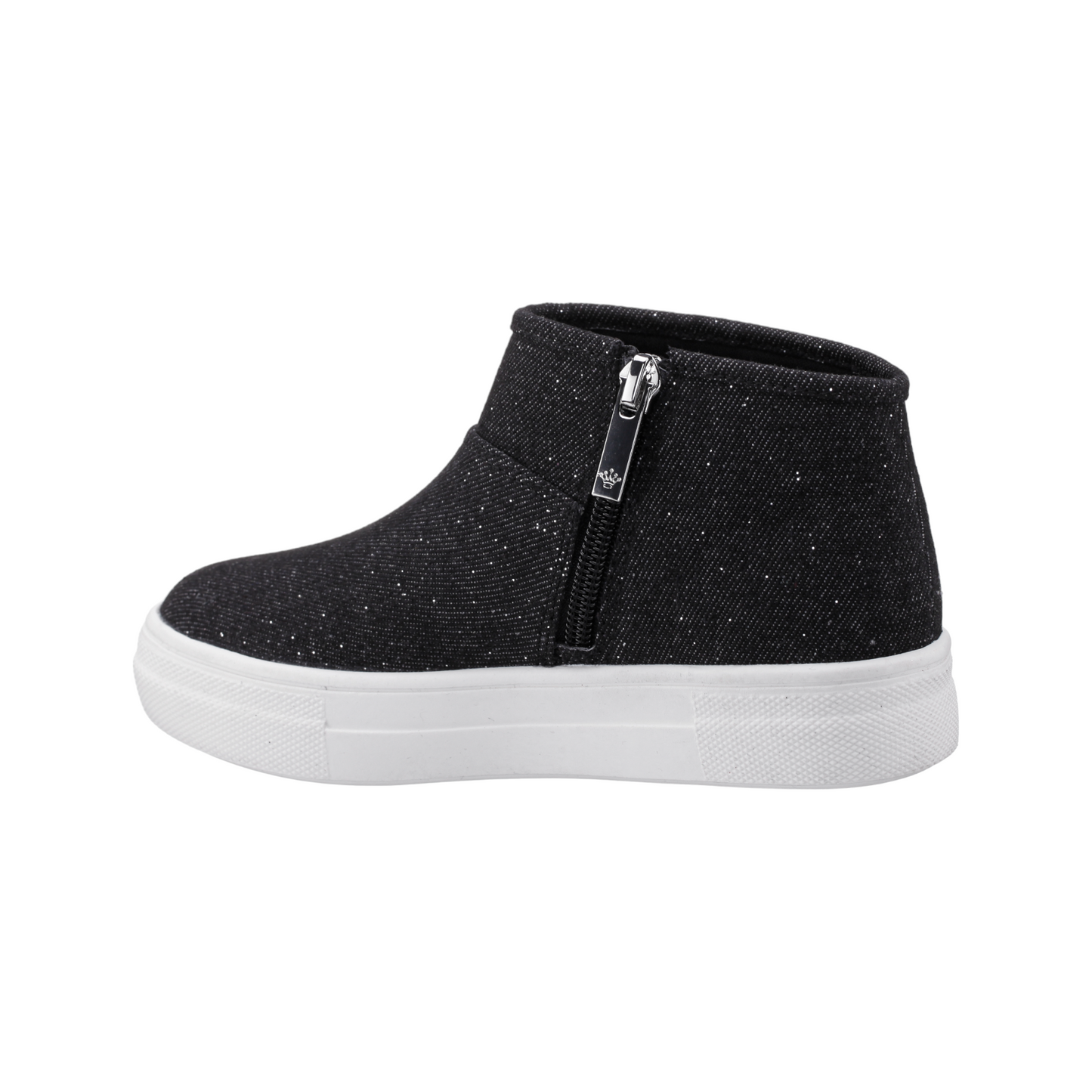 Nina Gwenny Glitter High Top Zip Sneaker- Little Kids