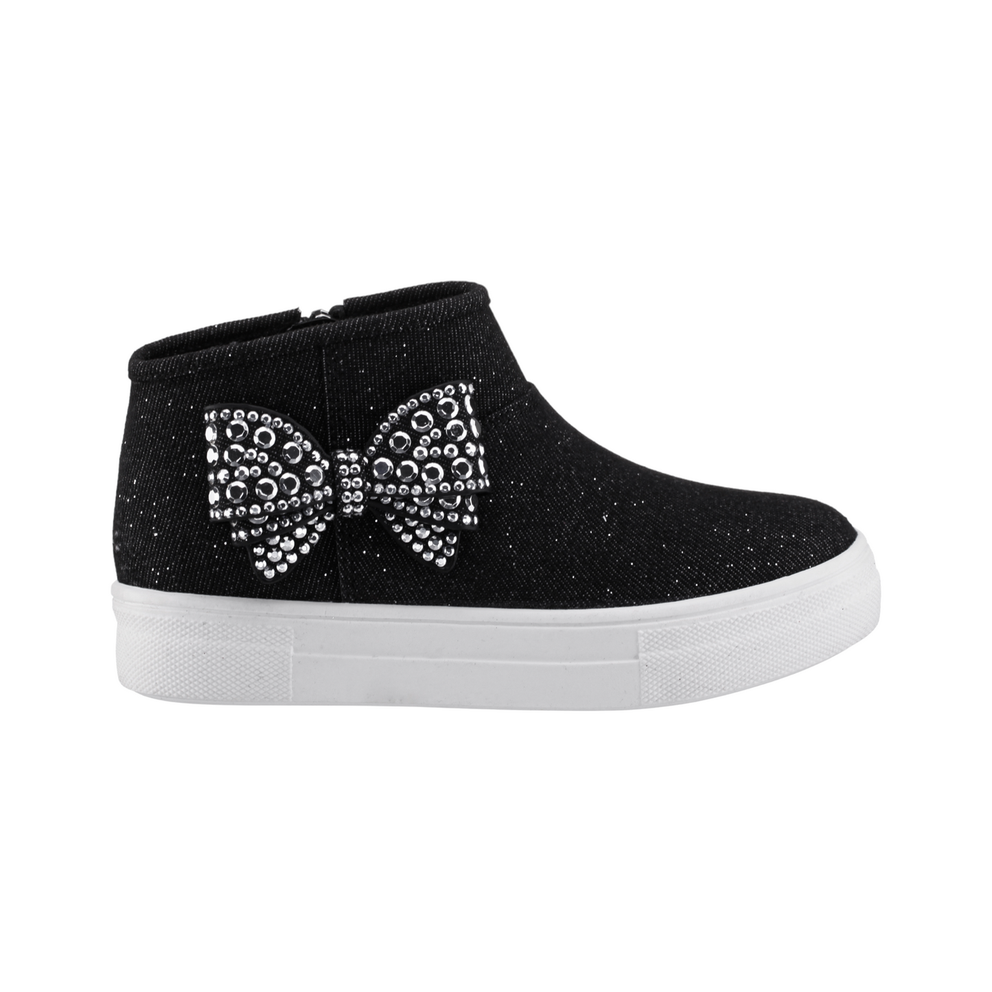 Nina Gwenny Glitter High Top Zip Sneaker- Little Kids