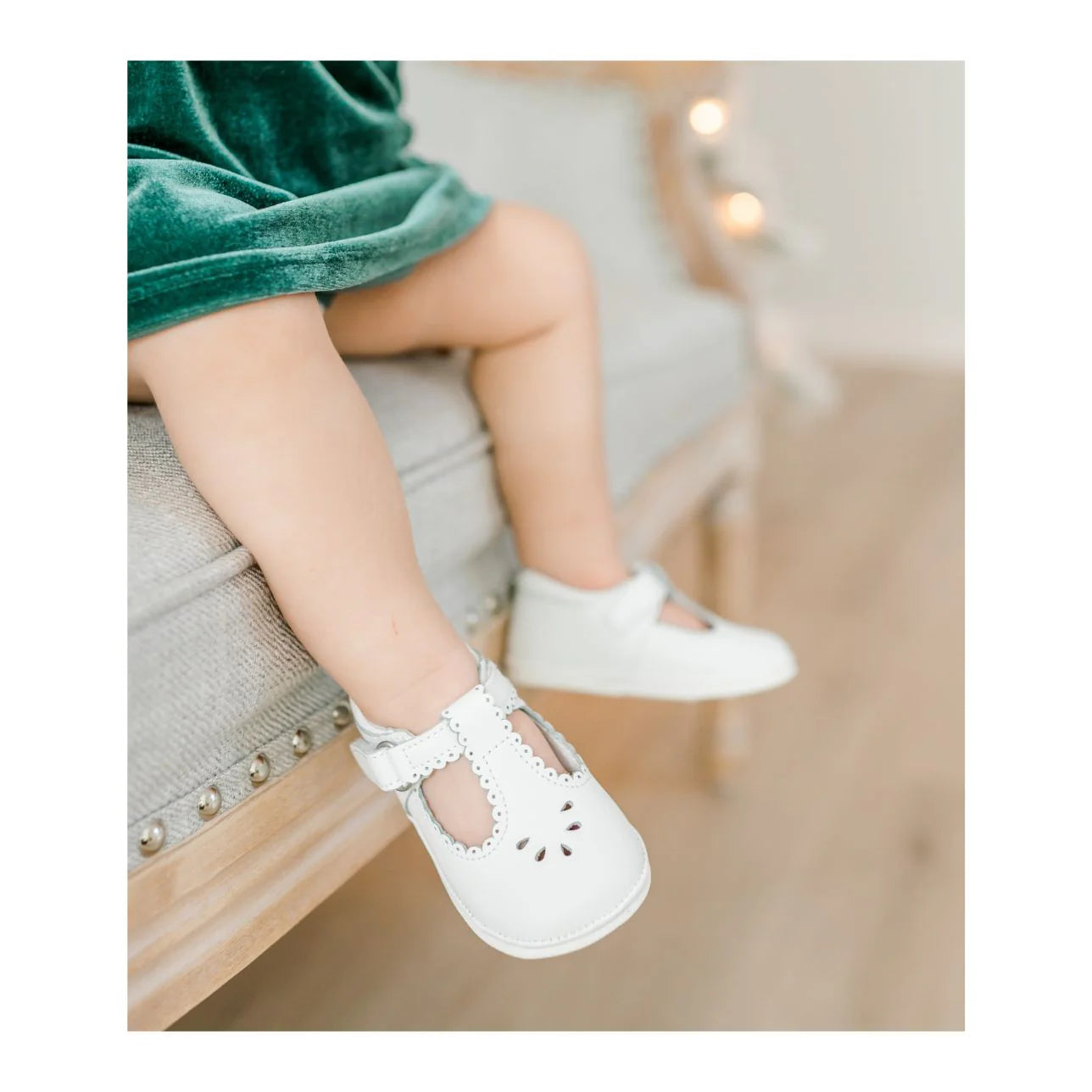 L'Amour Dottie Scalloped T-Strap Mary Jane