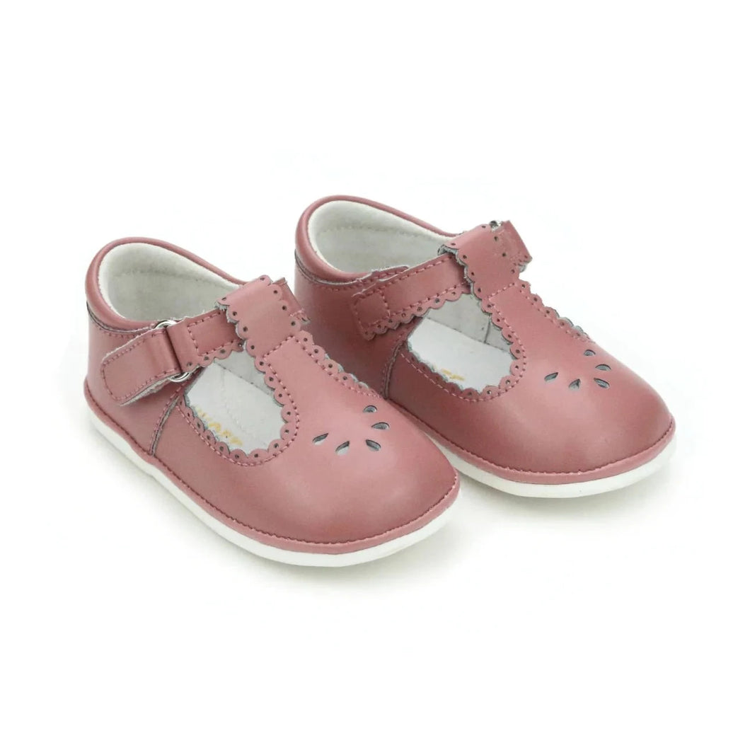 L'Amour Dottie Scalloped T-Strap Mary Jane (Baby)