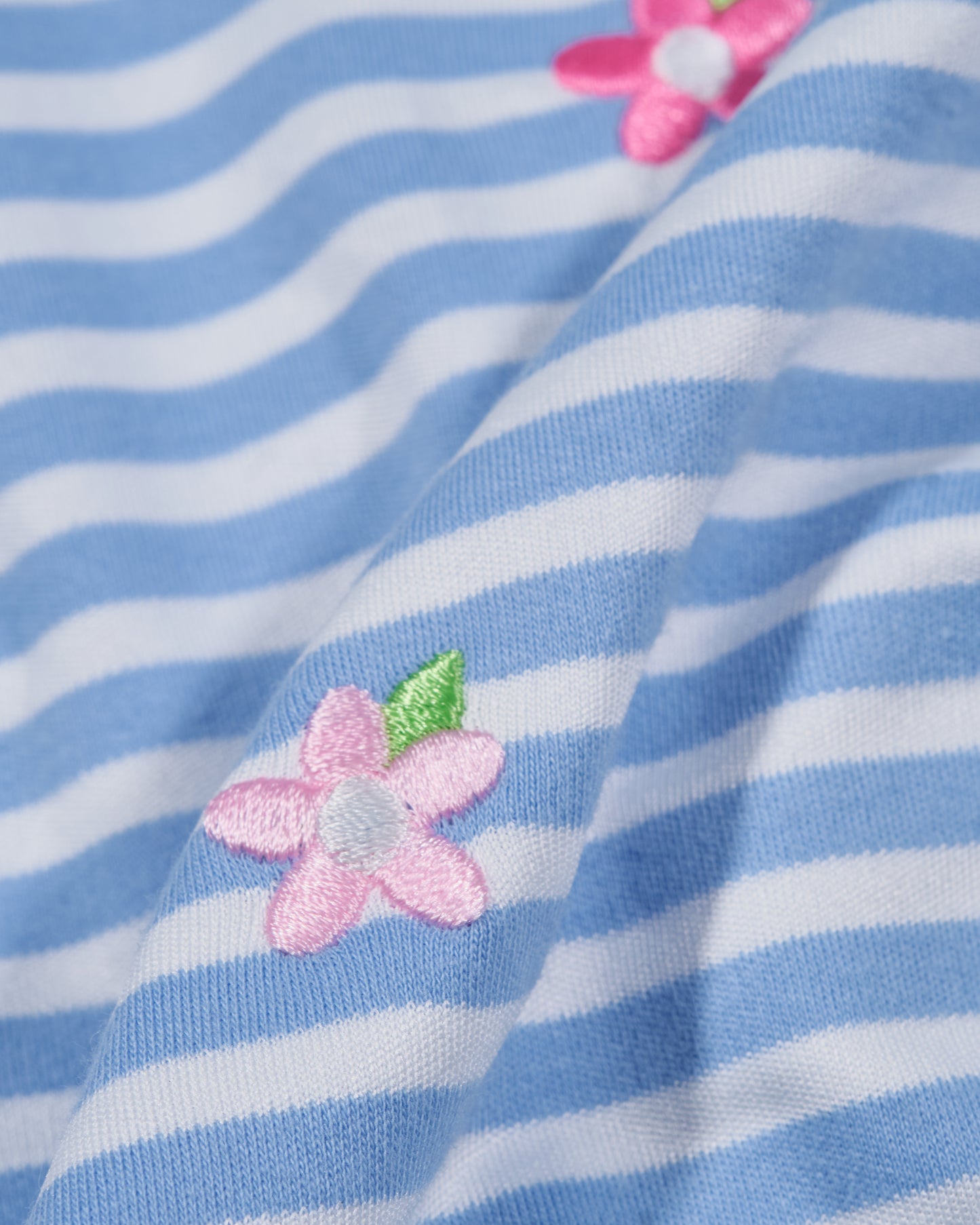 Florence Eiseman Stripe Knit Dress With Embroidered Flowers