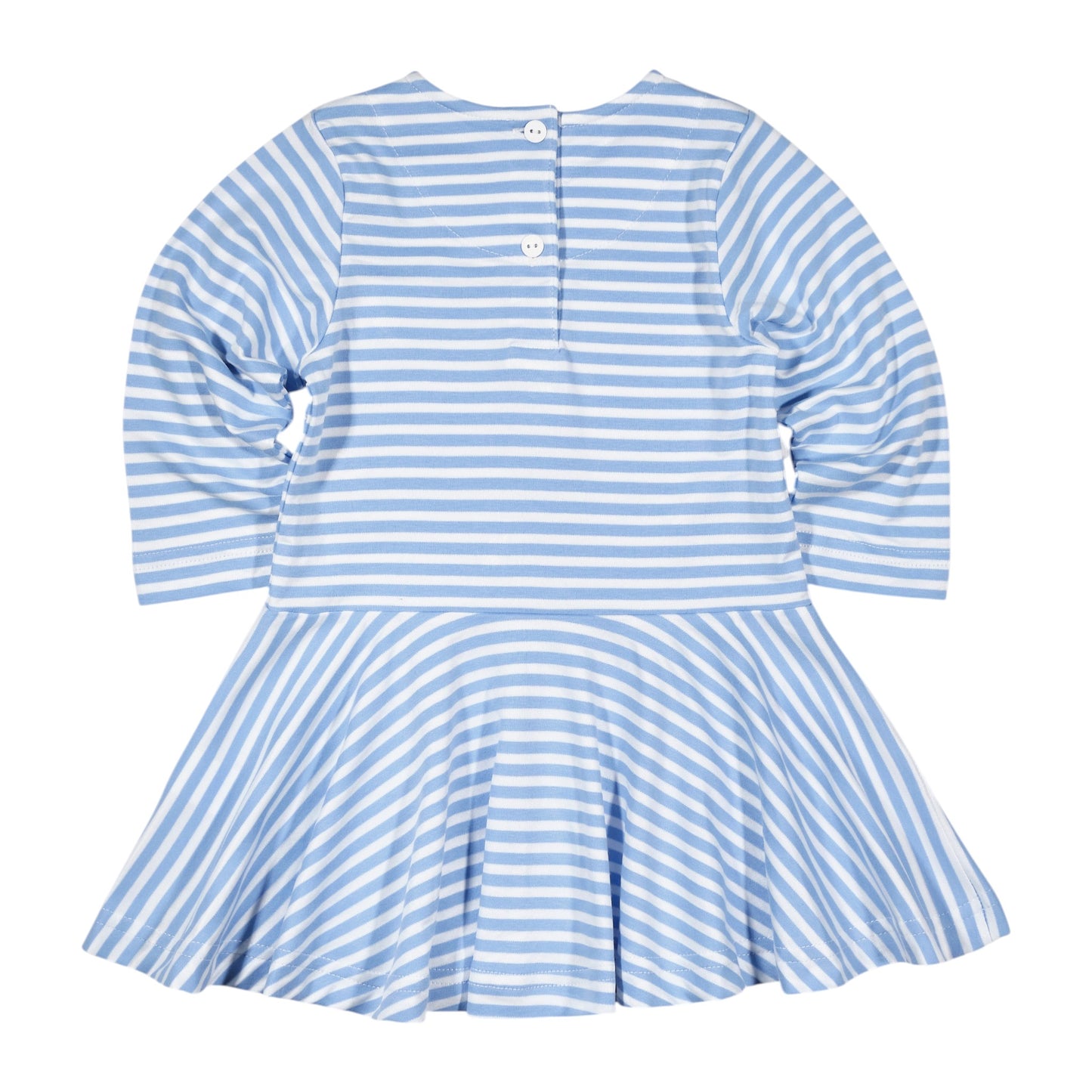 Florence Eiseman Stripe Knit Dress With Embroidered Flowers