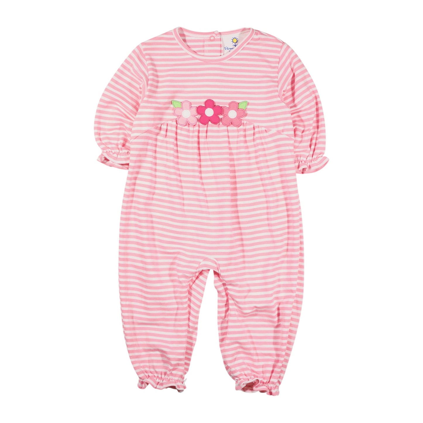 Florence Eiseman Stripe Knit Longall With Flowers