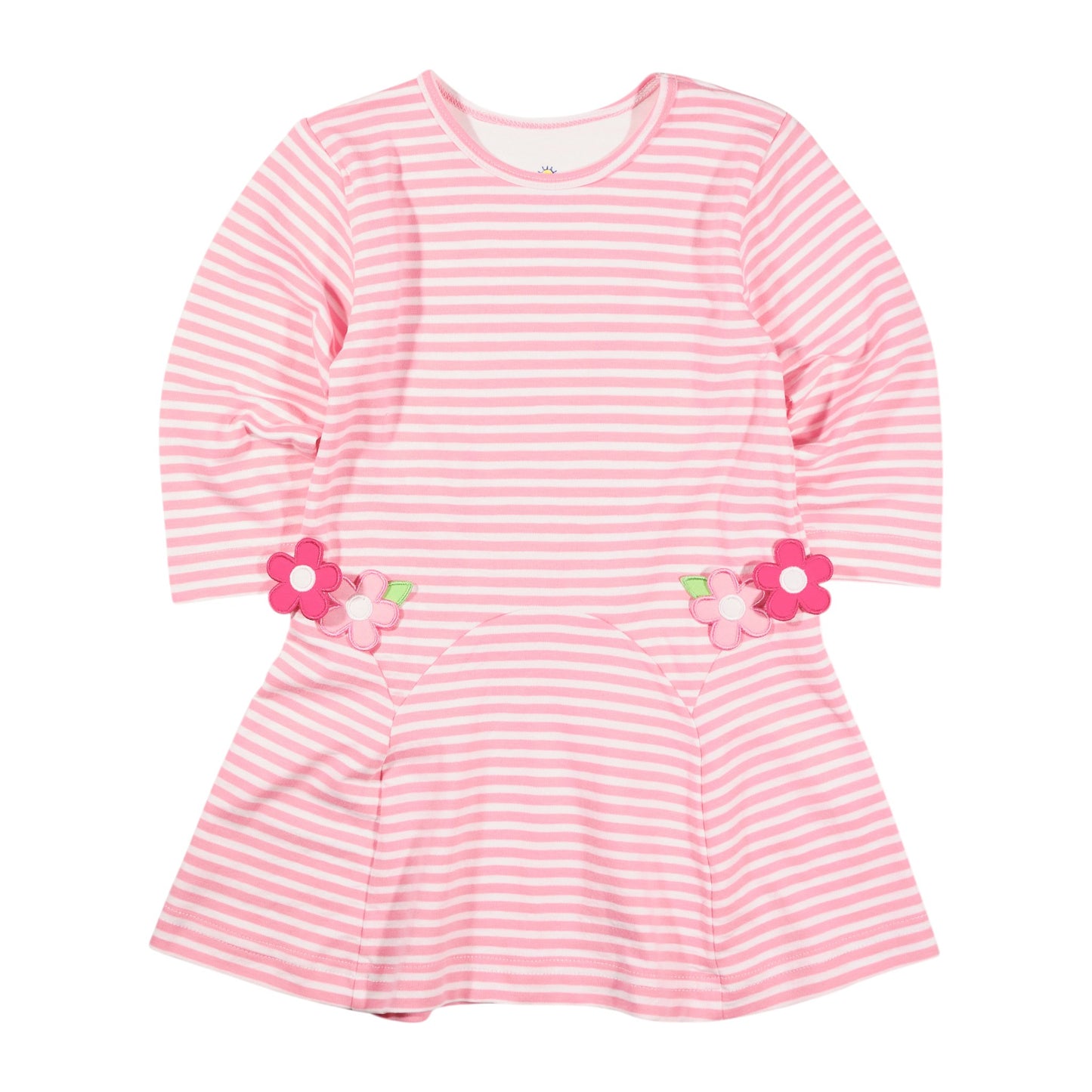 Florence Eiseman Stripe Knit Dress With Flowers