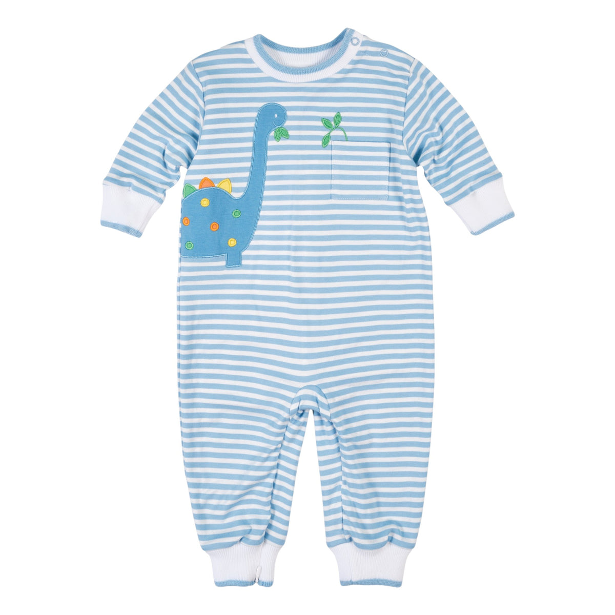 Florence Eiseman Stripe Knit Dinosaur Romper