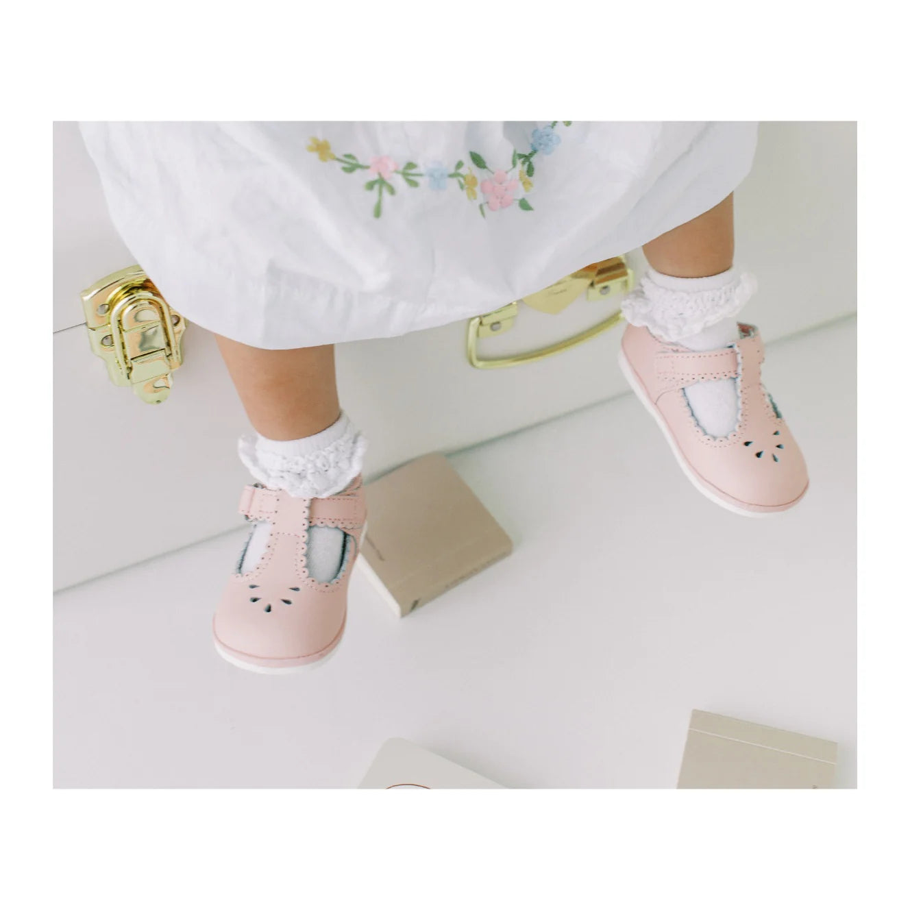 L'Amour Dottie Scalloped T-Strap Mary Jane