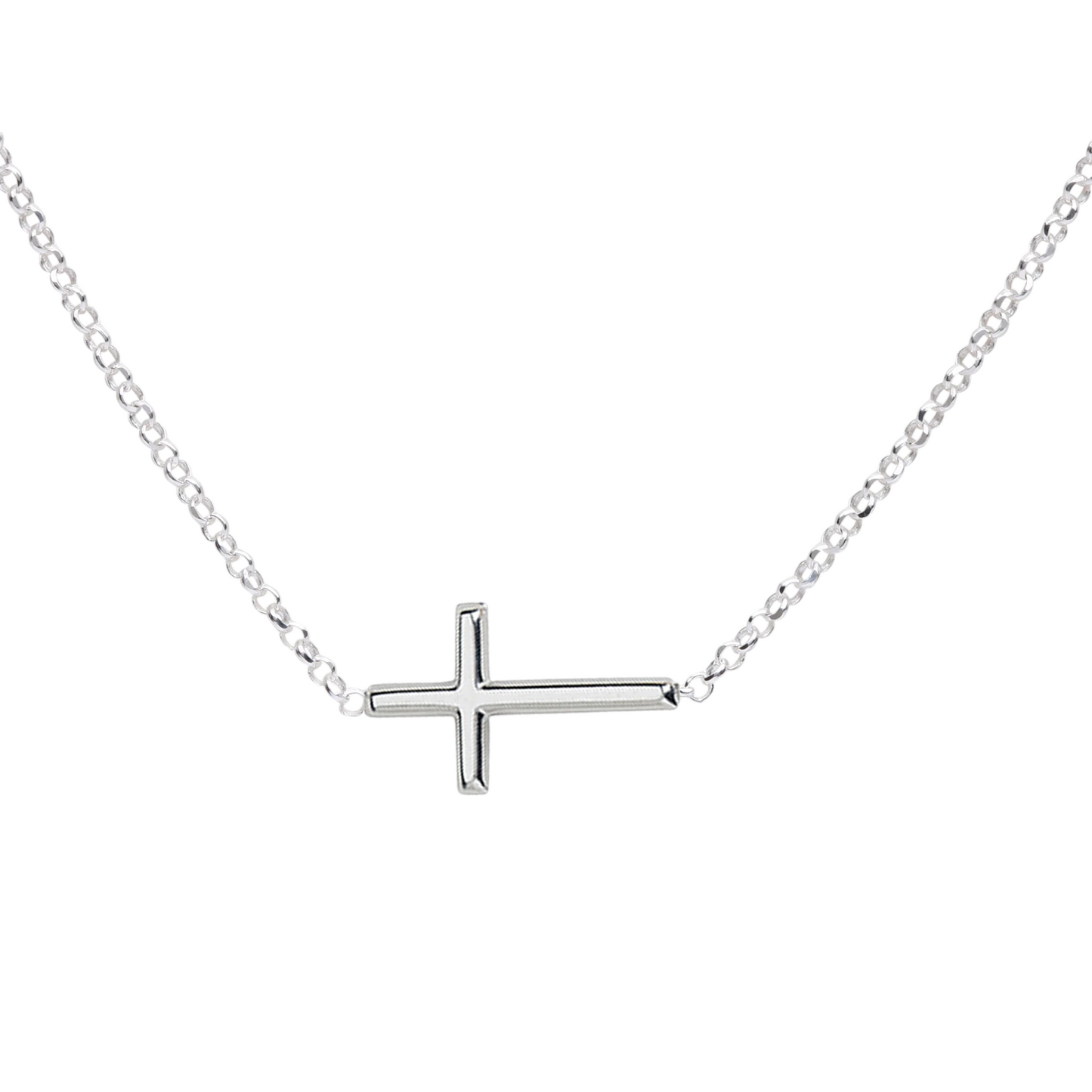 Cherished Moments Sterling Silver Horizontal Cross Necklace