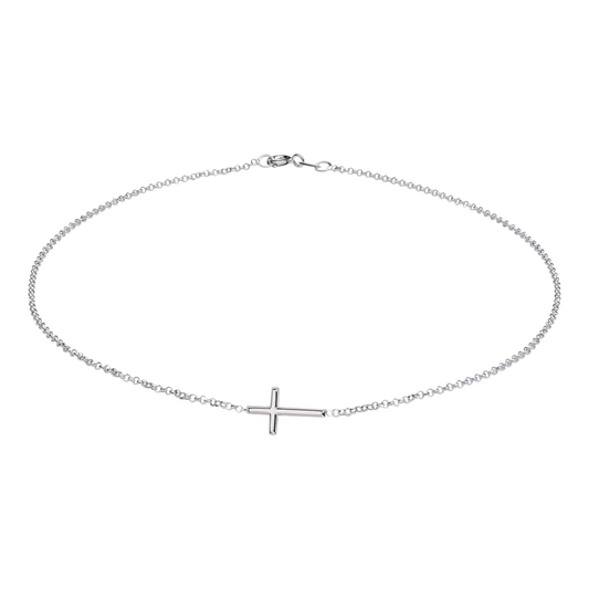 Cherished Moments Sterling Silver Horizontal Cross Necklace