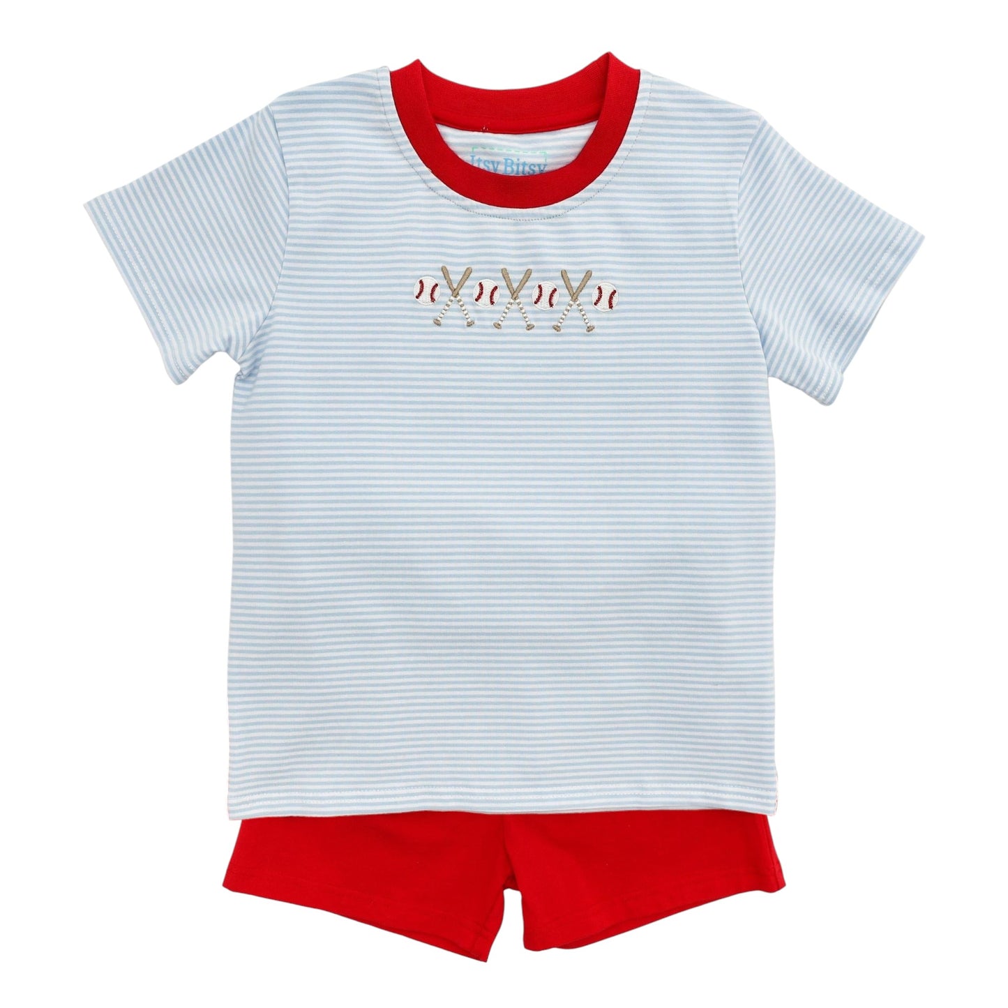 Itsy Bitsy Stripe Baseball Short Set