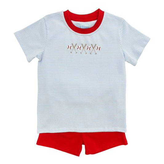 Itsy Bitsy Stripe Baseball Short Set