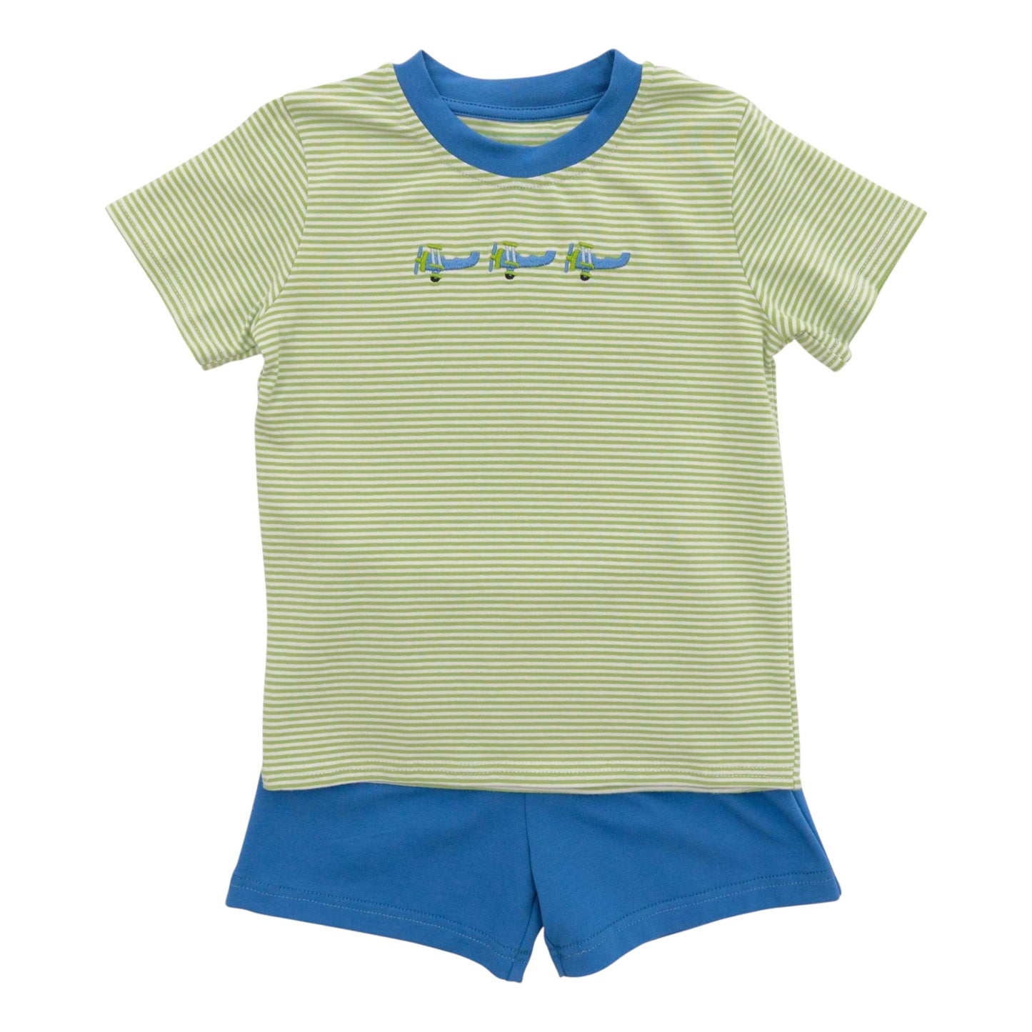 Itsy Bitsy Stripe Airplane Short Set