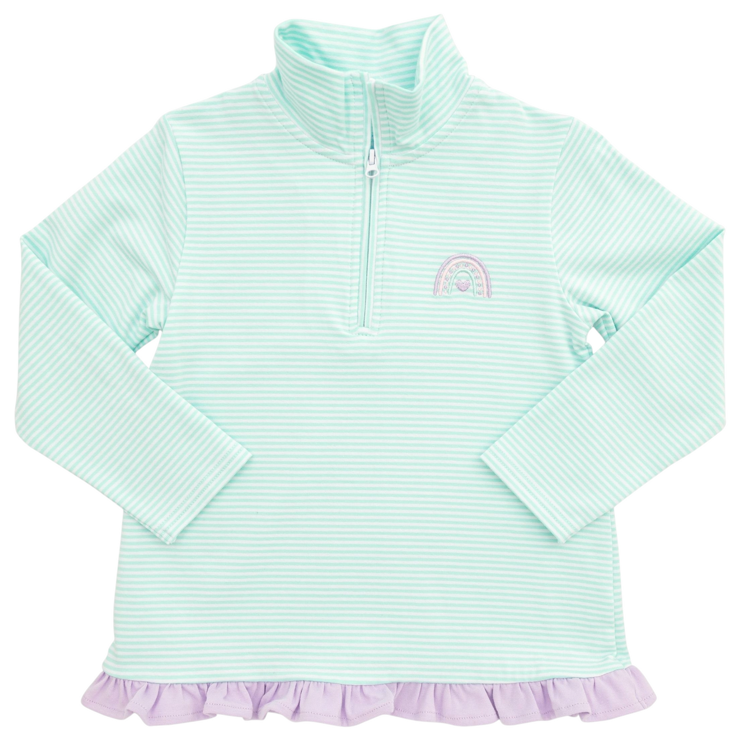 Itsy Bitsy Rainbow Zip Ruffle Pullover
