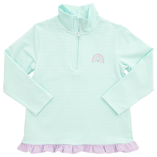 Itsy Bitsy Rainbow Zip Ruffle Pullover