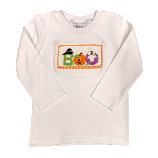 Delaney Smocked Boo Shirt