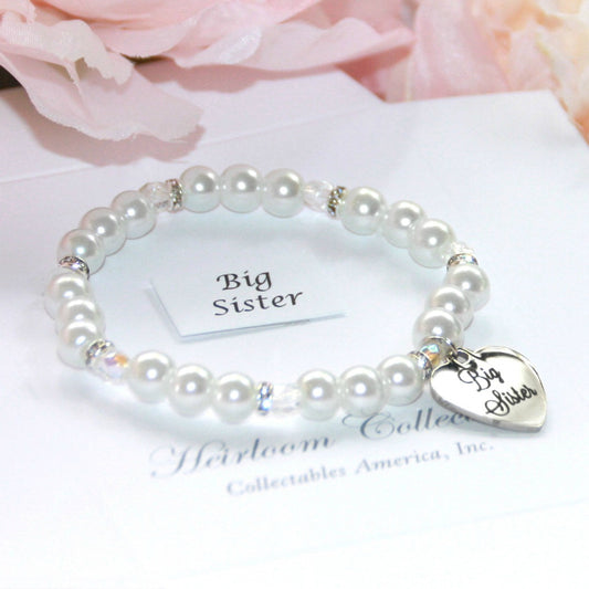 Collectables America Big Sister Chunky Glass Pearl Bracelet 5"