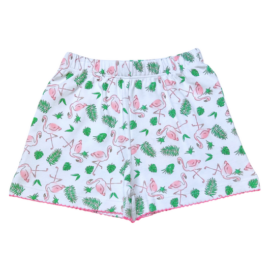 Luigi Flamingo Picot Trim Shorts