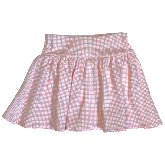 Luigi Gingham Print Gathered Skort