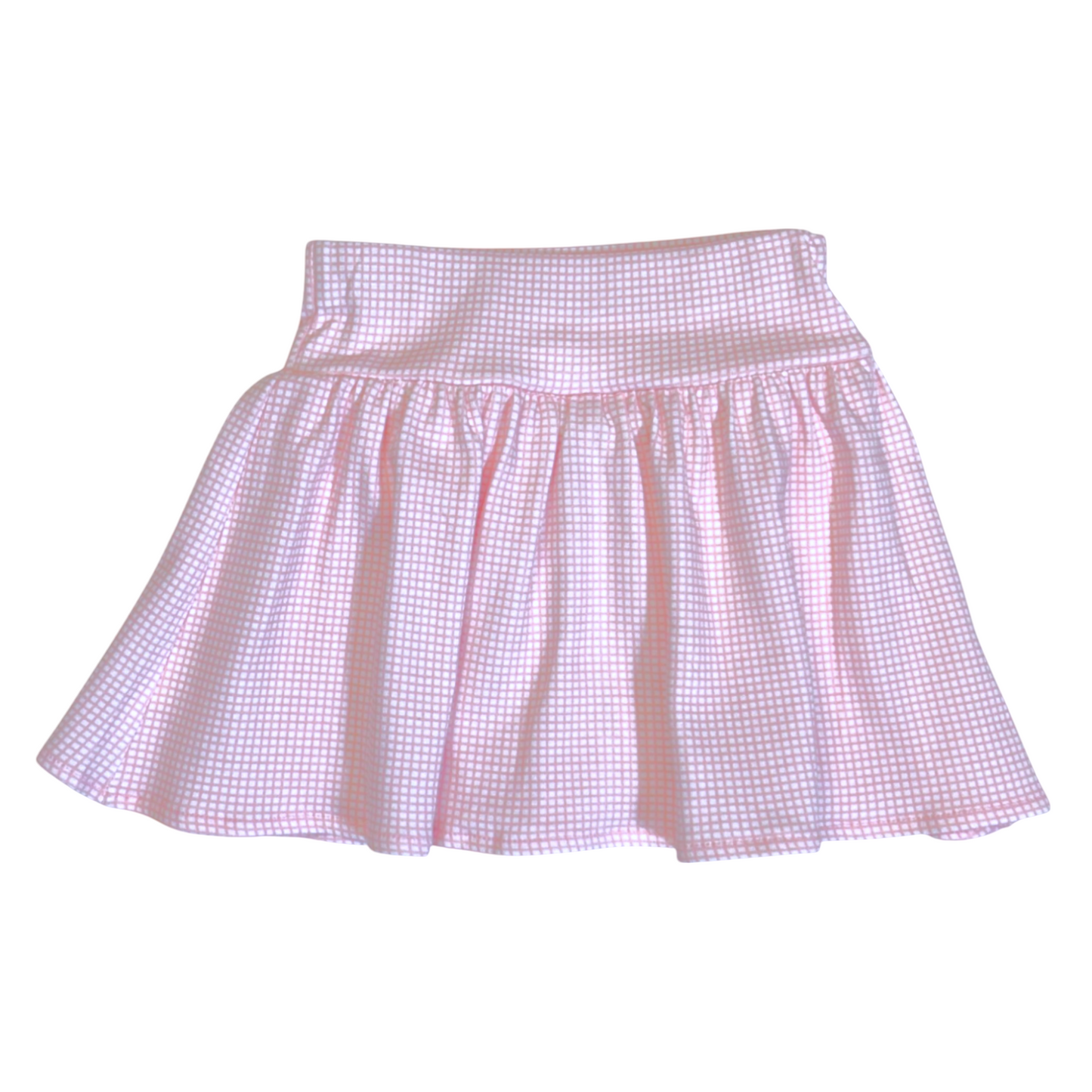 Luigi Gingham Print Gathered Skort