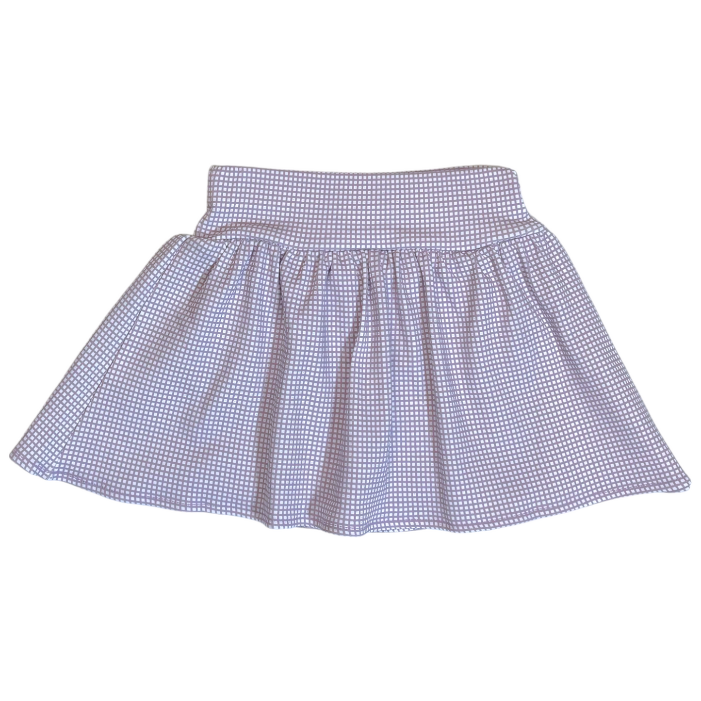 Luigi Gingham Print Gathered Skort