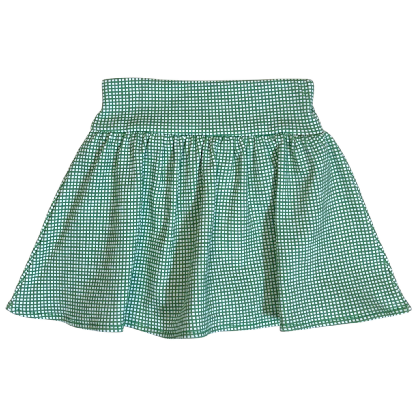 Luigi Gingham Print Gathered Skort