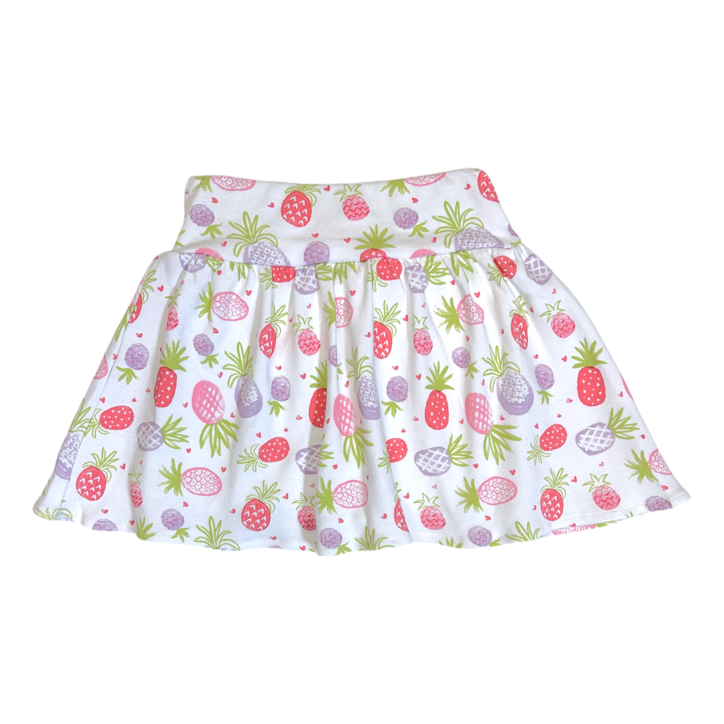 Luigi Pineapple Print Gathered Skort