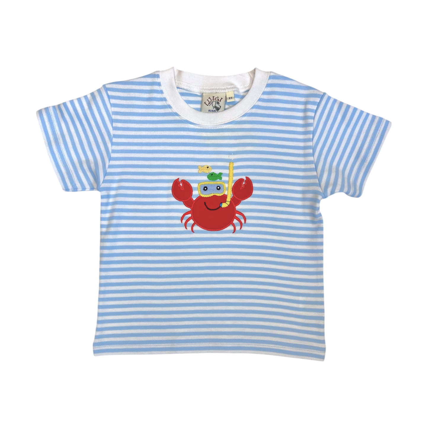 Luigi Striped Crab Hand Applique T'shirt