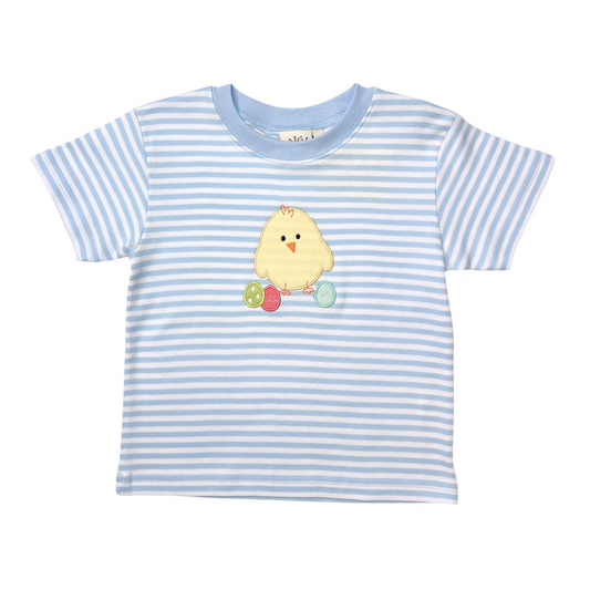 Luigi Striped Chicks With Eggs Applique Tee