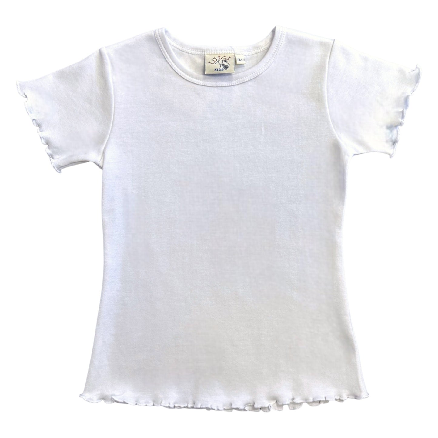 Luigi Solid Cotton Lettuce Edge T-Shirt