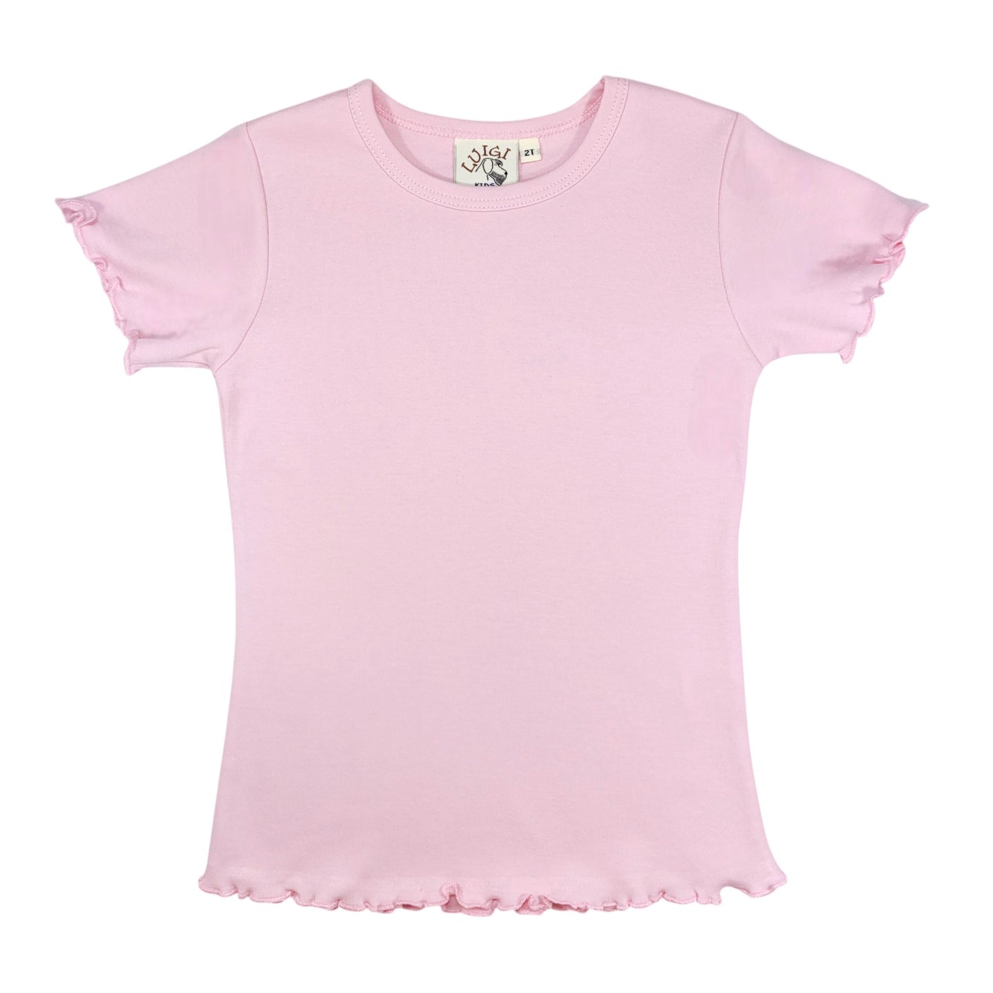 Luigi Solid Cotton Lettuce Edge T-Shirt