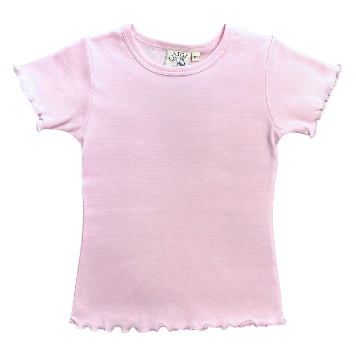 Luigi Solid Cotton Lettuce Edge T-Shirt