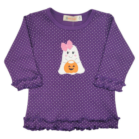 Luigi Halloween Ghost With Bucket Lettuce Edge T-Shirt