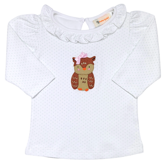 Luigi Owl With Bow Dot Print T-Shirt