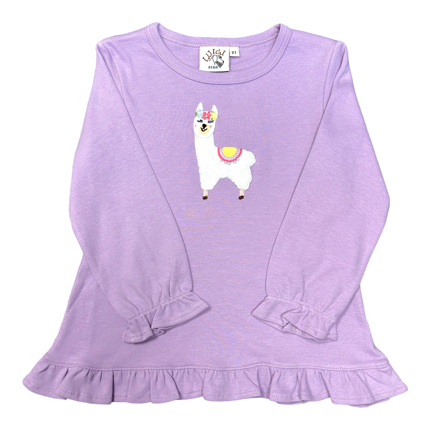 Luigi Llama Hand Applique Swing top