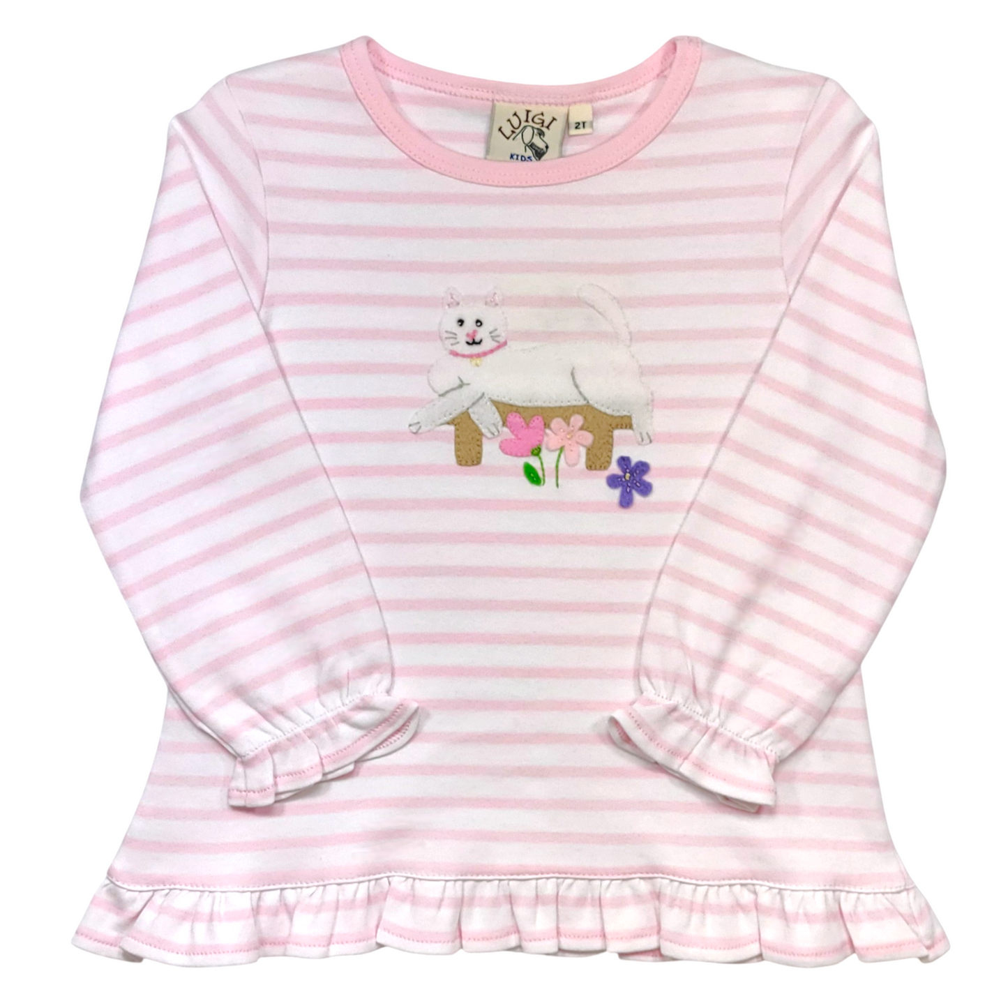 Luigi Cat Laying On Bench Swing Top