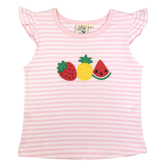 Luigi Trio of Fruit Flutter Sleeve Top