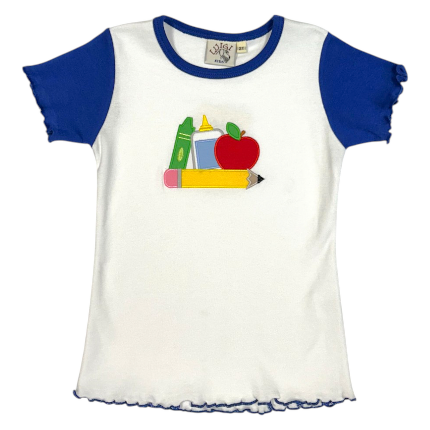 Luigi School Supplies Applique T-Shirt