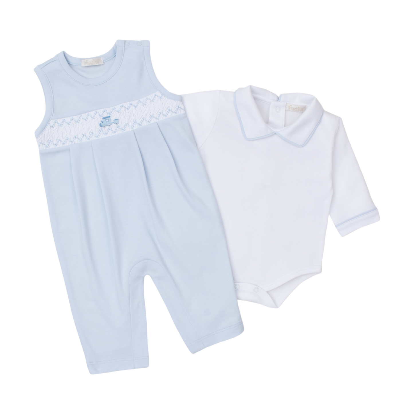 Kissy Kissy Hand Smocked CLB Medley Overall Set