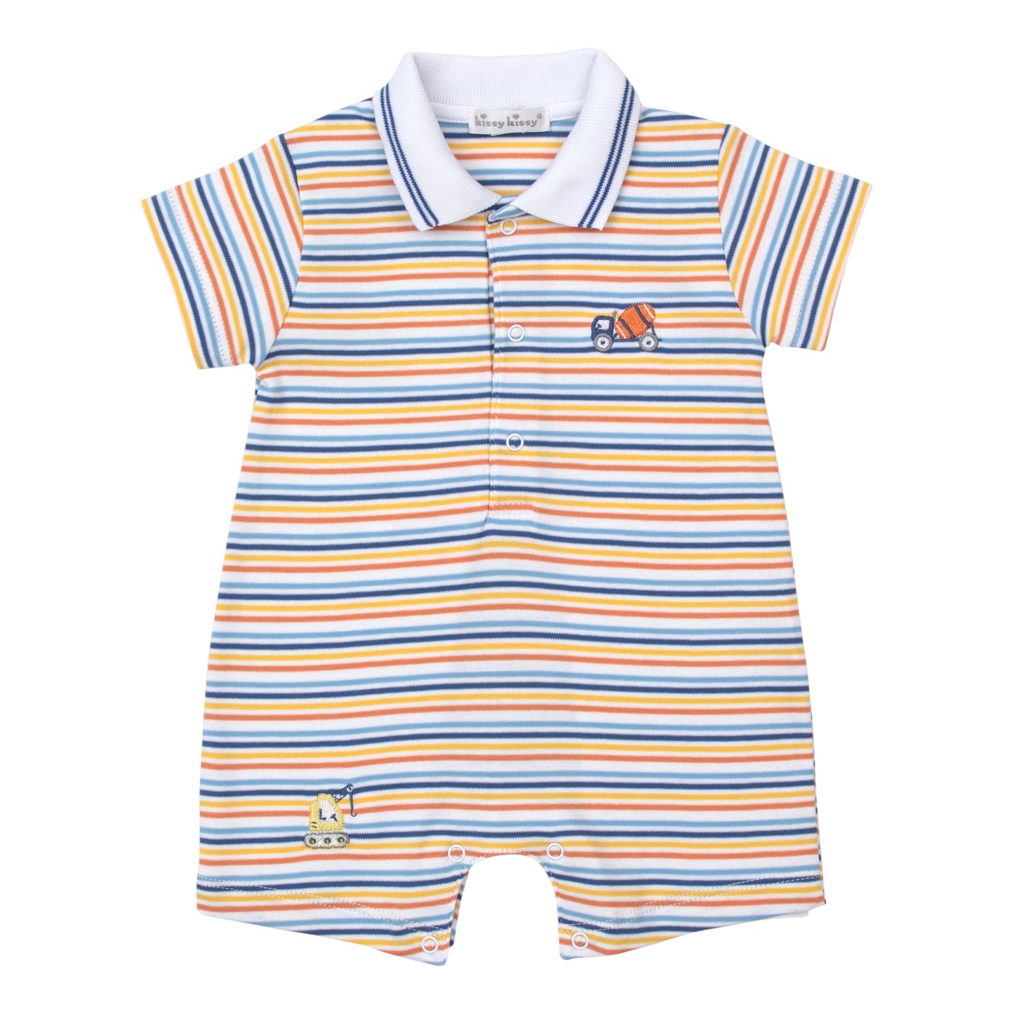 Kissy Kissy Construction Roadwork Short Stripe Romper